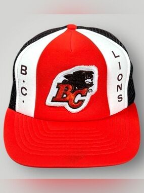 Vintage 80s BC Lions CFL Football Wilson Snapback Trucker Hat Cap Rare